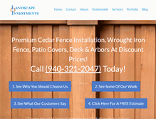 Tablet Screenshot of fenceinvestments.com
